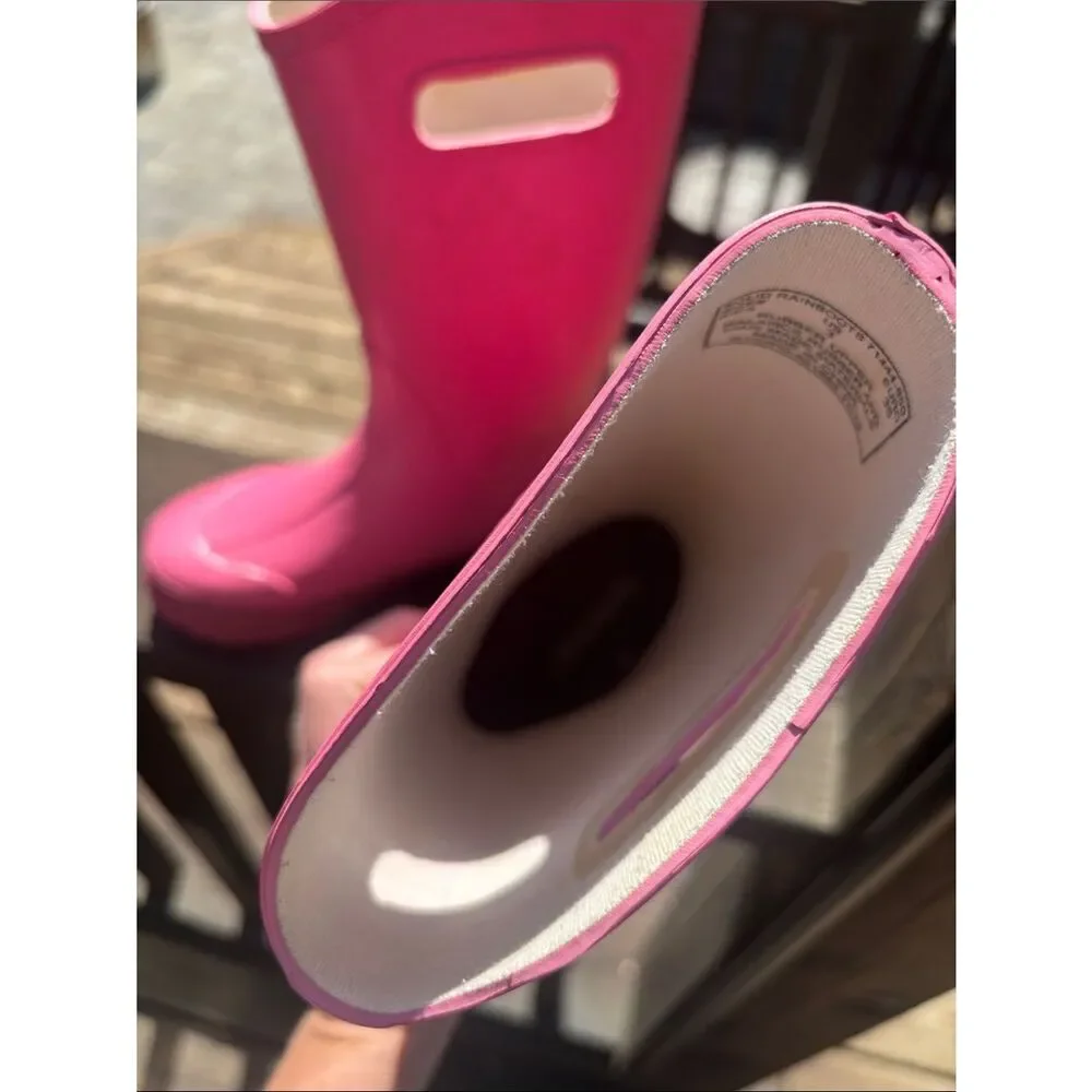 Bogs Bright Pink Kids Waterproof Rain Boots